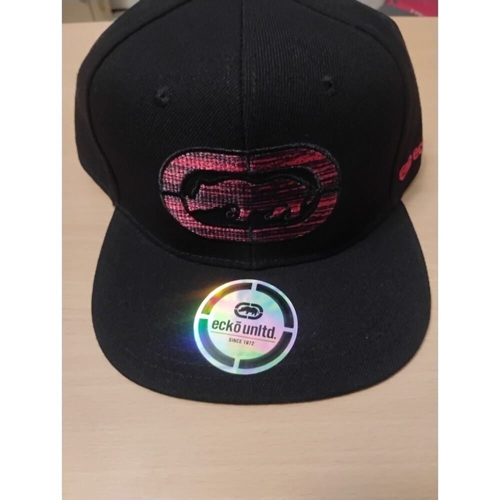 Ecko Unltd. Black & Red Rhino Logo Snapback Hat – OSFM – Streetwear Cap New with